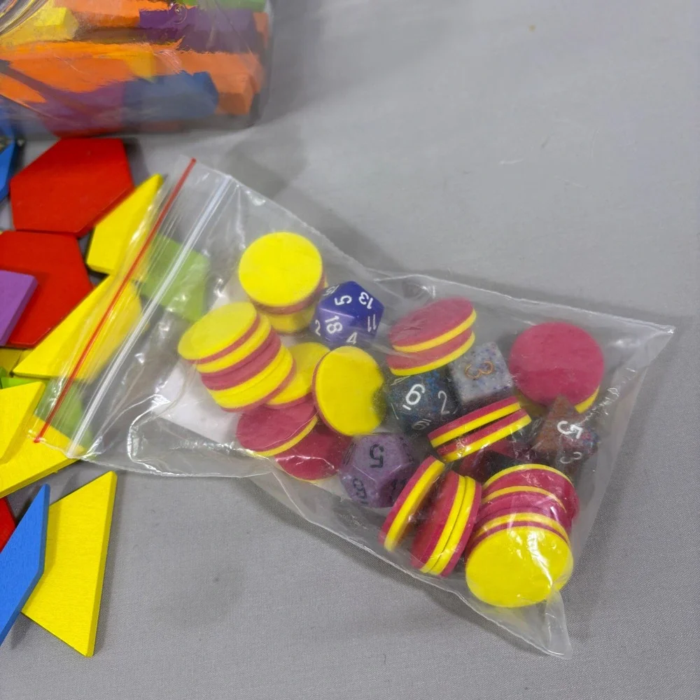Pyramid School Products Math Manipulatives Set Tangrams Whiteboard Eraser Dice